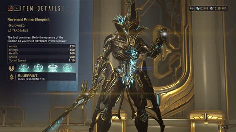 revenant prime blueprint|best weapons for revenant warframe.